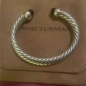 David Yurman 7mm Cable Bracelet gold/onyx